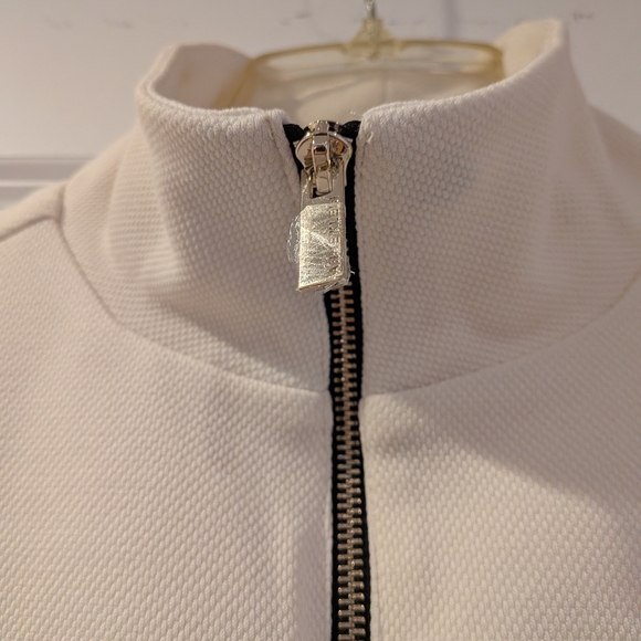 Anne Klein Lightweight Zip-Front Jacket with Black Piping Pique Knit - Picture 6 of 15